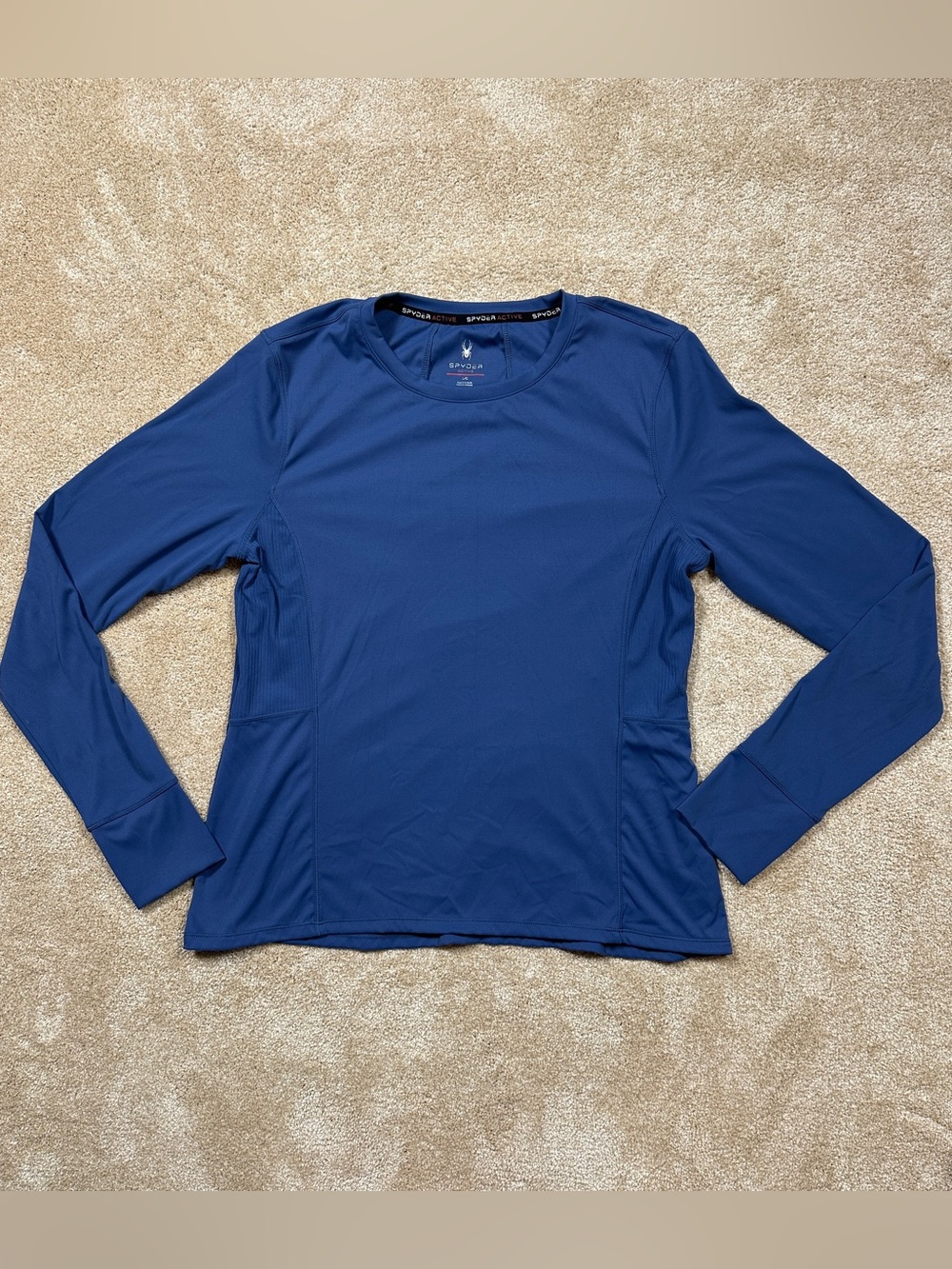 Spyder Active Women’s Long Sleeve Athletic Top L Navy Blue Thumbhole